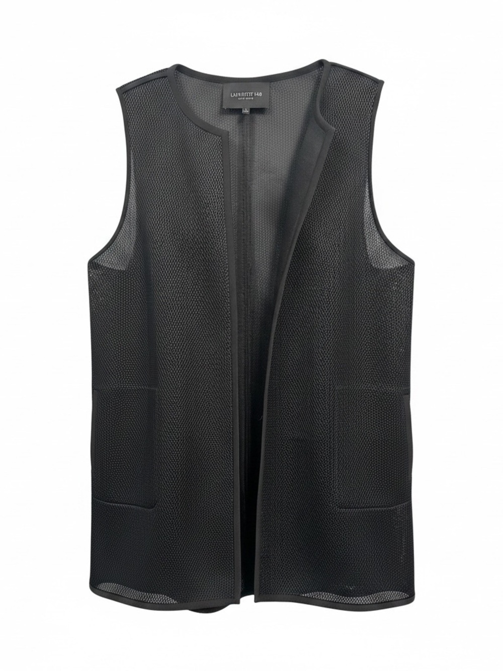 Lafayette 148 New York Black Open Mesh Vest